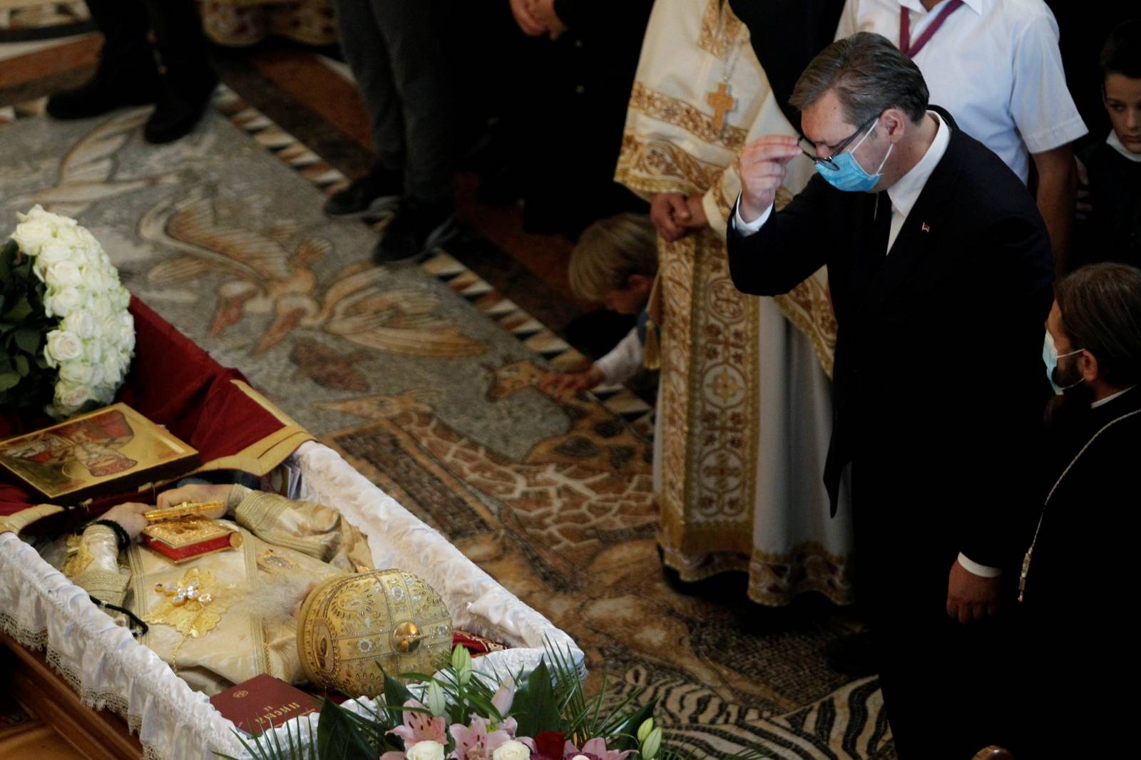 The funeral of Metropolitan Amfilohije Radovic, the top cleric of the Serbian Orthodox Church in Montenegro, in Podgorica