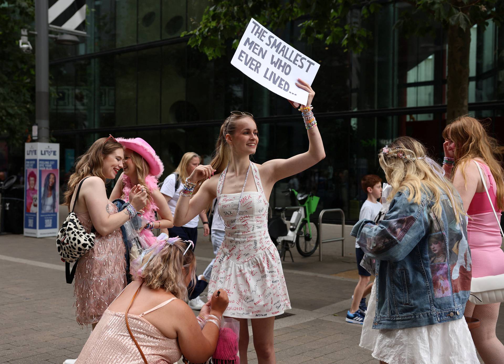 Fans gather for Taylor Swift's concert at Wembley Stadium, in London