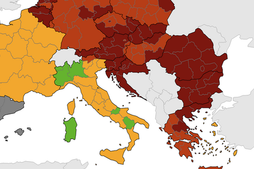 Hrvatska i dalje tamnocrvena na novoj covid karti ECDC-a