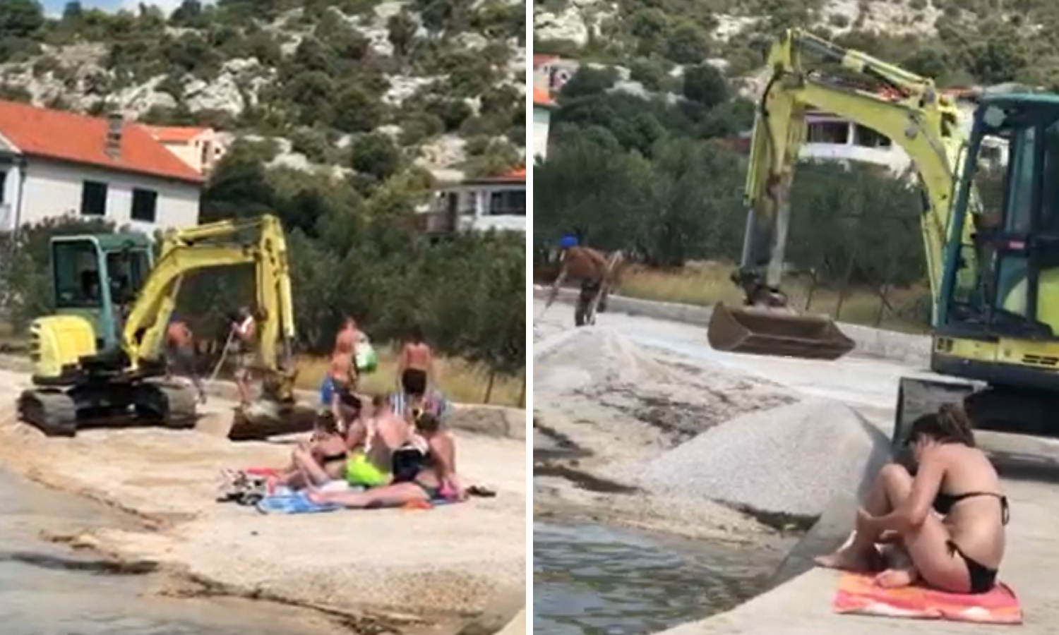 A je to?! Turisti se sunčali, a on krenuo bagerom 'ravnati' plažu