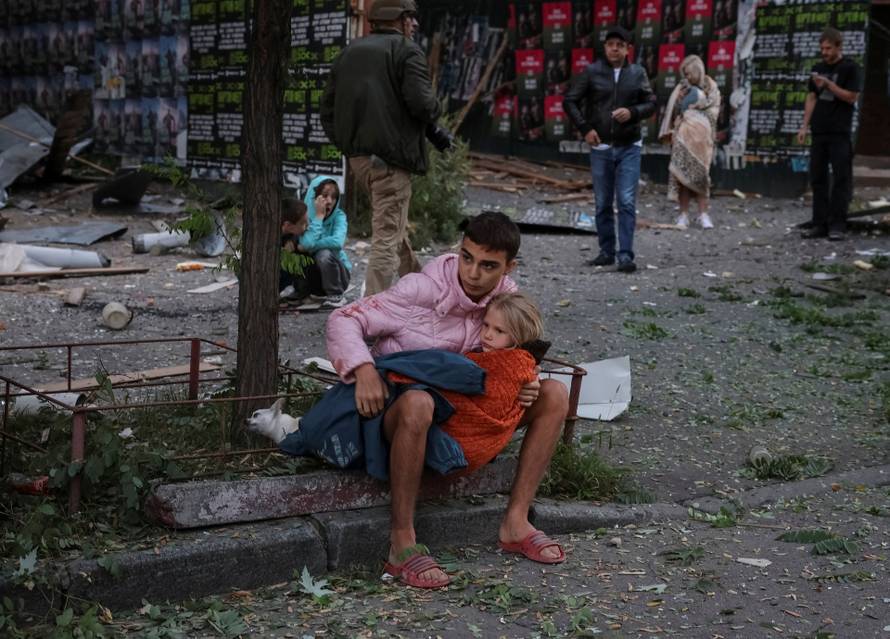 Russian drone and missile strike in Kyiv