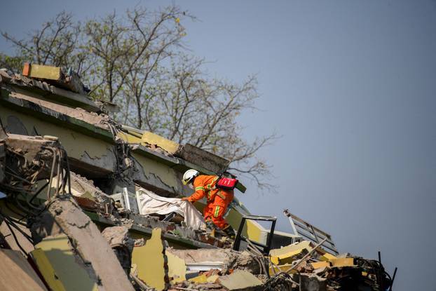 Aftermath of a strong earthquake, in Mandalay