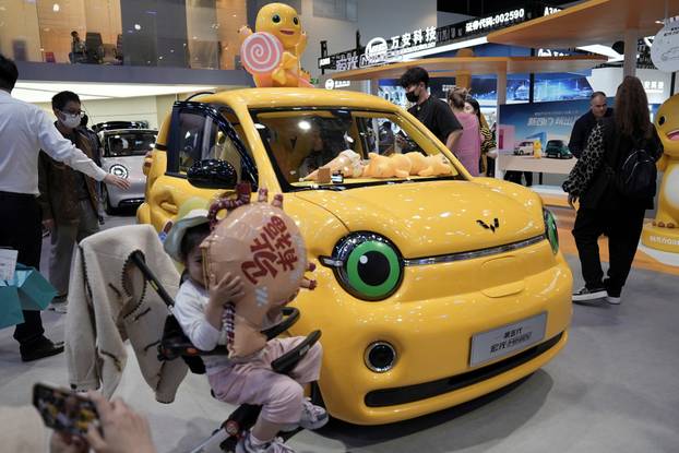 Wuling Hongguang MiniEV at the Auto China show in Beijing