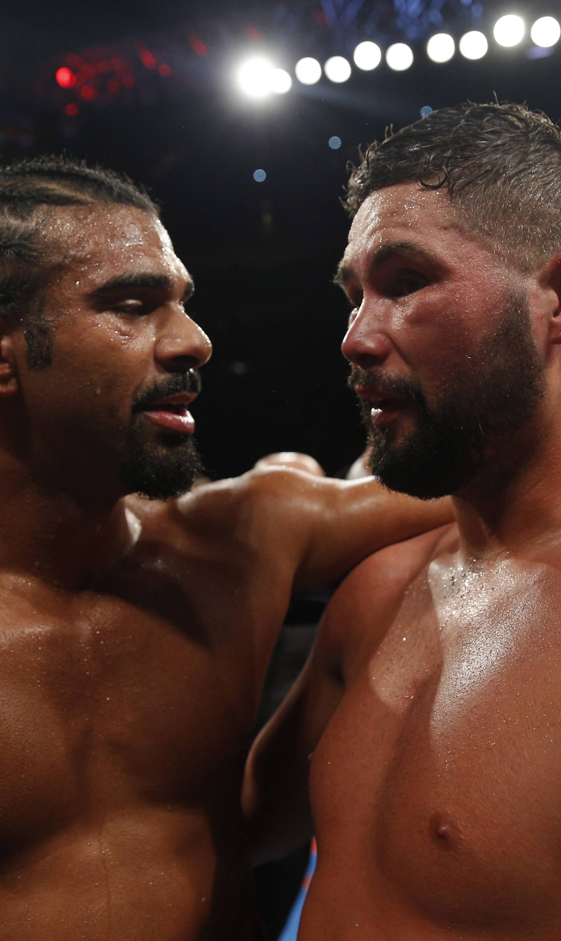 David Haye and Tony Bellew after the fight