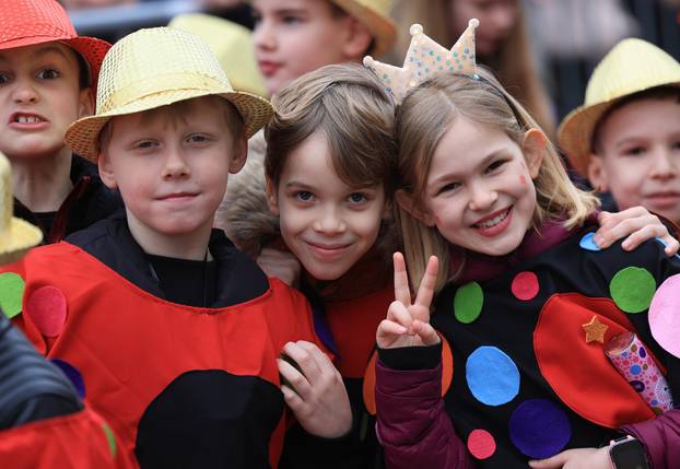 Samobor: Dječja povorka u sklopu 200. obljetnice Samoborskog fašnika