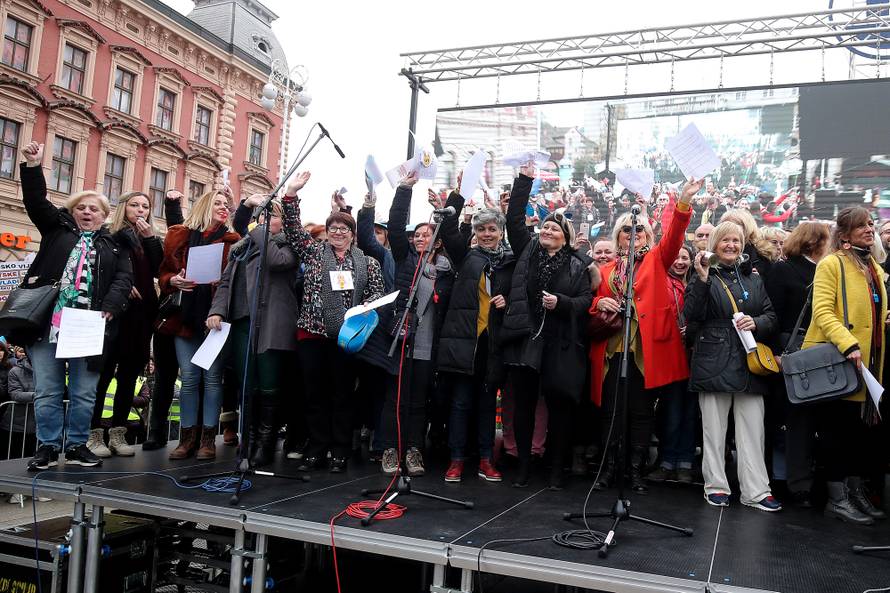 Obraćanje sindikalista na velikom prosvjedu Hrvatska mora bolje