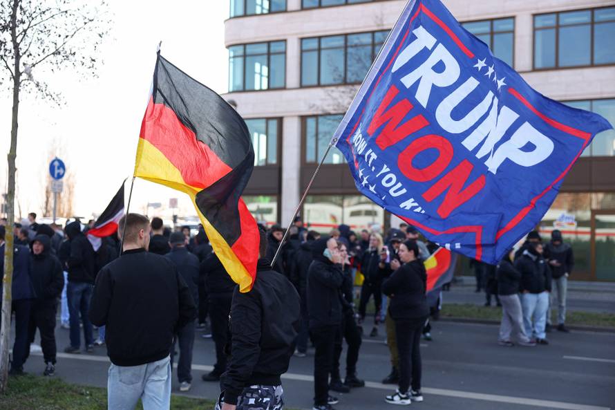 Right-wing protest at Friedrichshain district in Berlin