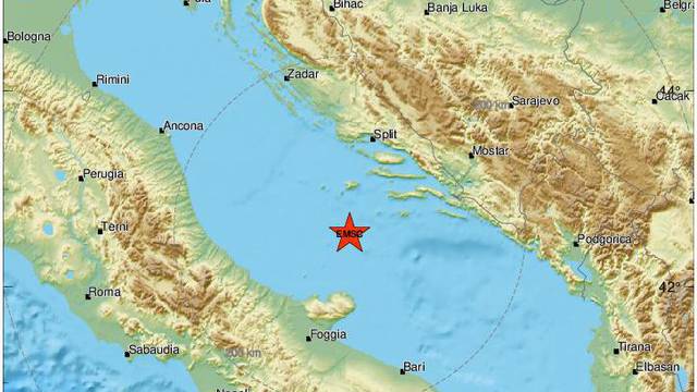 Jadransko more uzdrmao novi snažan potres od 4,2 Richtera
