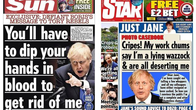 Naslovnice na dan Johnsonova odlaska: 'Očajnik i glupan'