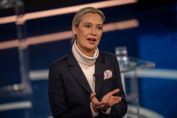 AfD party co-leader Alice Weidel answers questions in the ZDF programme ‘Klartext’