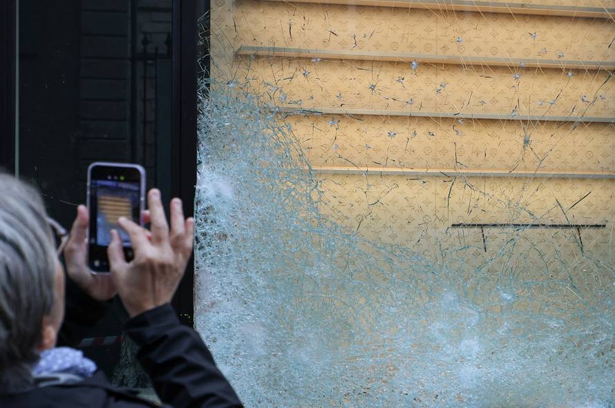 Aftermath of clashes during a national day of protests against the cost of living and rising fuel prices, in Marseille