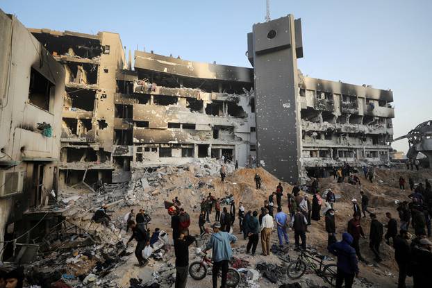 Aftermath of a two-week Israeli operation at Al Shifa Hospital and the area around it