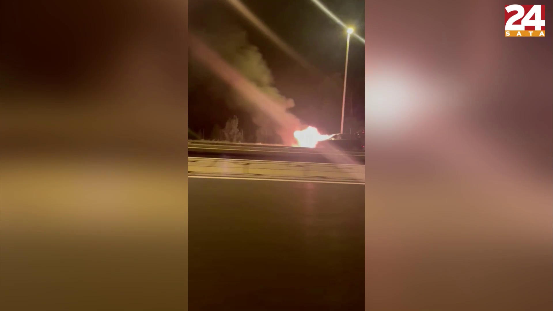 VIDEO Izgorio auto na A1 kod Otočca, nitko nije ozlijeđen