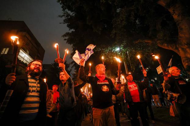 Protest against Israel's right-wing government, in Tel Aviv