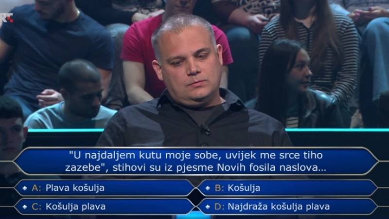 Zadranina u Milijunašu pao na 10. pitanju o hit pjesmi Novih fosila: Znate li vi odgovor?