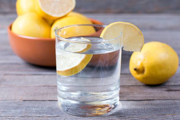 Glass of water with lemon