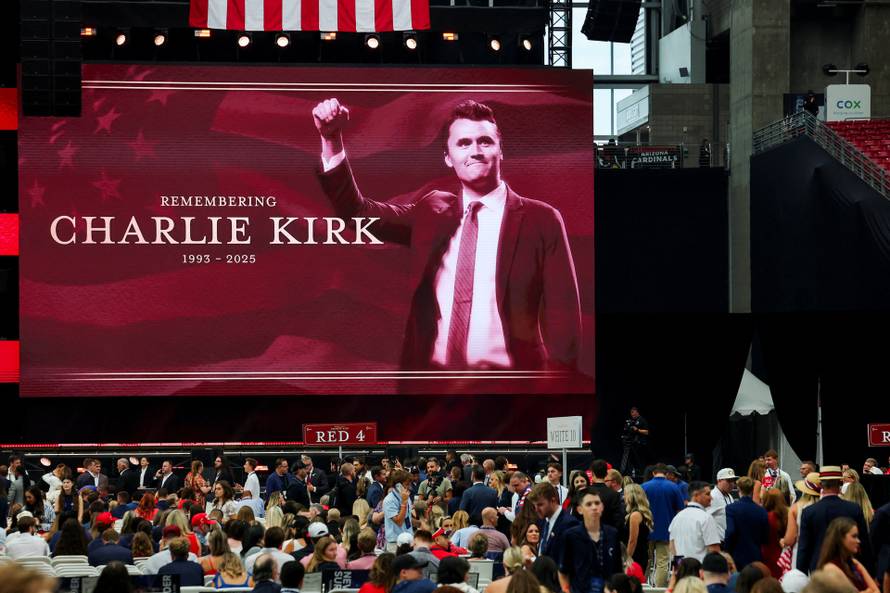 Memorial service for slain conservative commentator Charlie Kirk, in Glendale