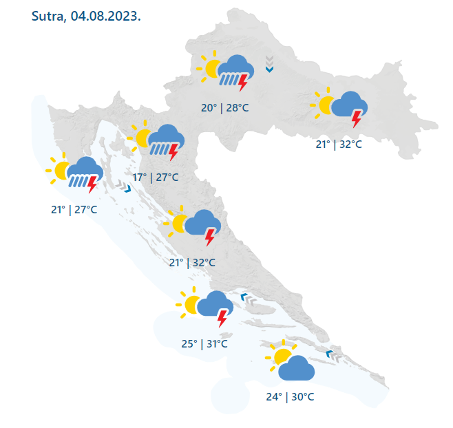 Za dvije regije narančasti alarm za petak: Sutra novo nevrijeme, jaka kiša može donijeti poplave