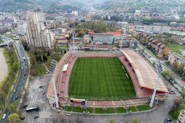 Pogled iz zraka na stadion Bilino Polje u Zenici