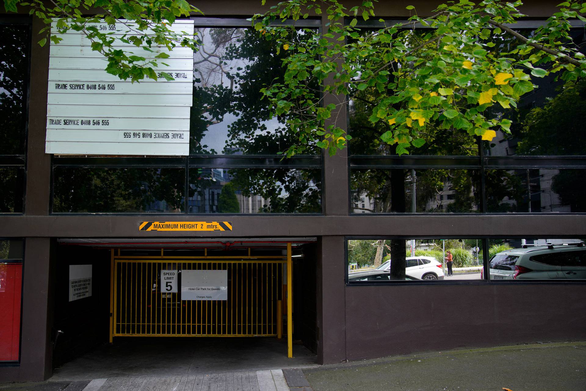 General view of the Park Hotel, believed to be holding the Serbian tennis player Novak Djokovic in Melbourne