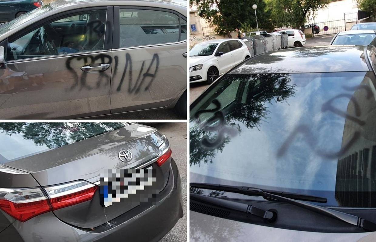 Auto BG tablica u Splitu išarali natpisima 'Ubij Srbina' i 'ZDS'
