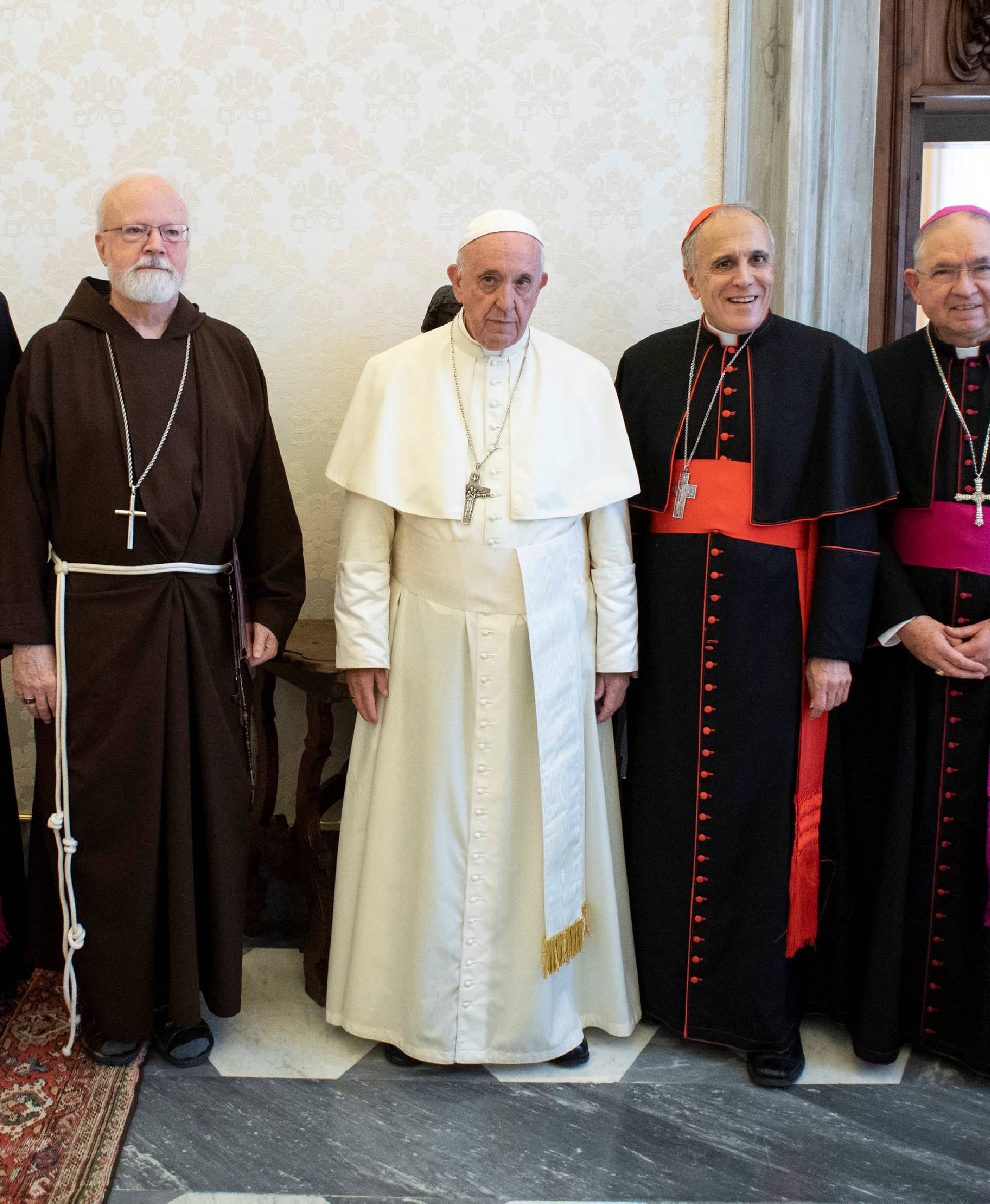Pope Francis poses with U.S. Catholic Church leaders at the Vatican