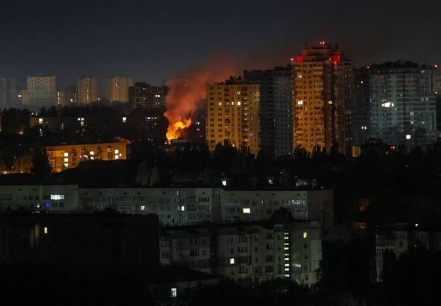 Russian drone and missile strike in Kyiv