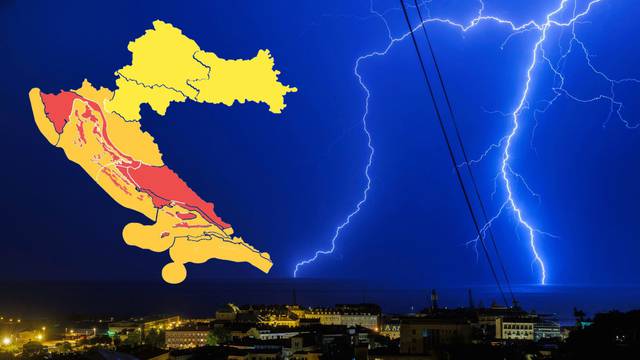 U Hrvatskoj su se upalili crveni alarmi! Stiže opasno vrijeme: Tuča, grmljavina i olujni vjetar!