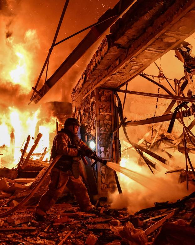 Aftermath of a Russian drone attack in Zaporizhzhia