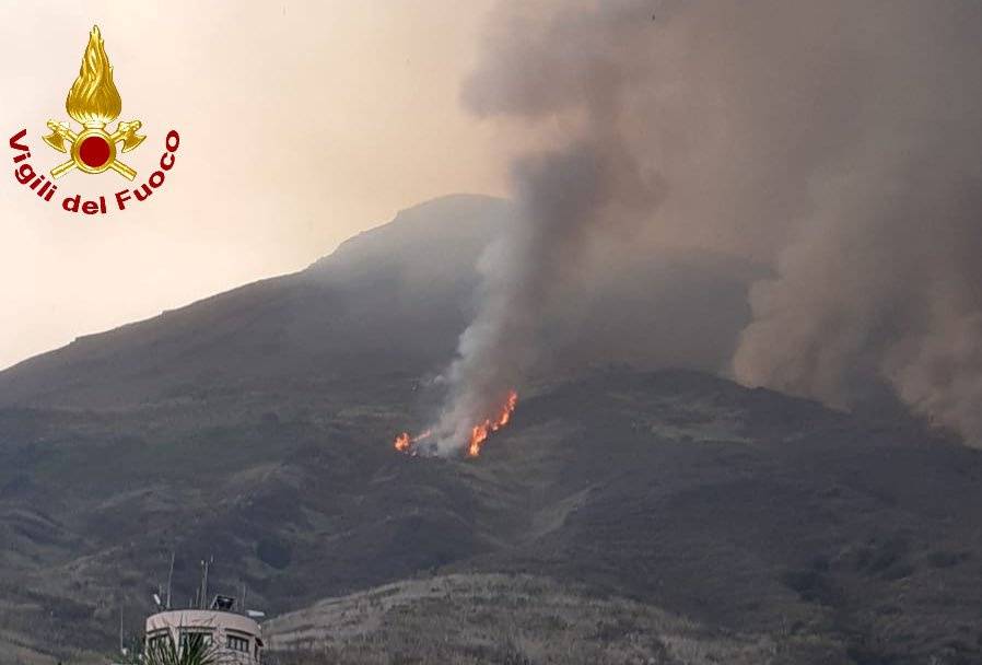 Smoke rises from a volcano on the island of Stromboli after an explosion in Stromboli