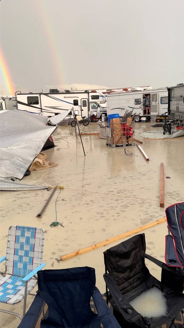 Rain and mud leave Burning Man revelers stranded in Nevada desert
