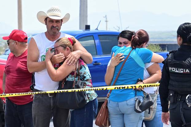 Scene of car crash involving a vehicle carrying members of President-elect Claudia Sheinbaum's team, in Monclova