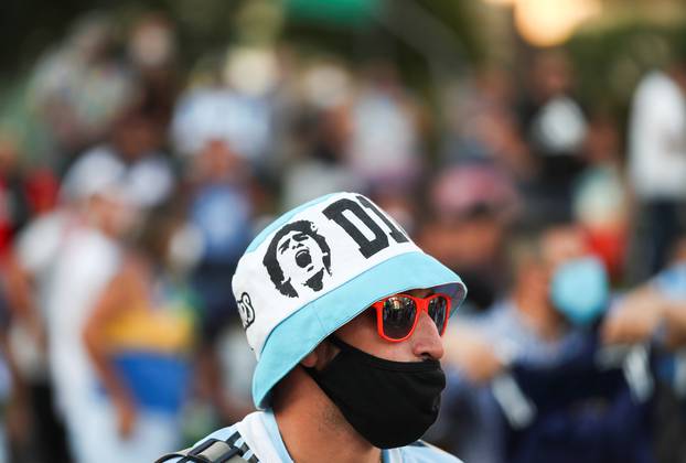 Argentines protest to demand justice after the death of soccer legend Diego Armando Maradona, in Buenos Aires