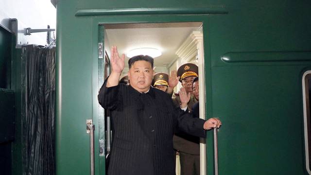 FILE PHOTO: North Korea's Kim en route to Russia for talks with Putin