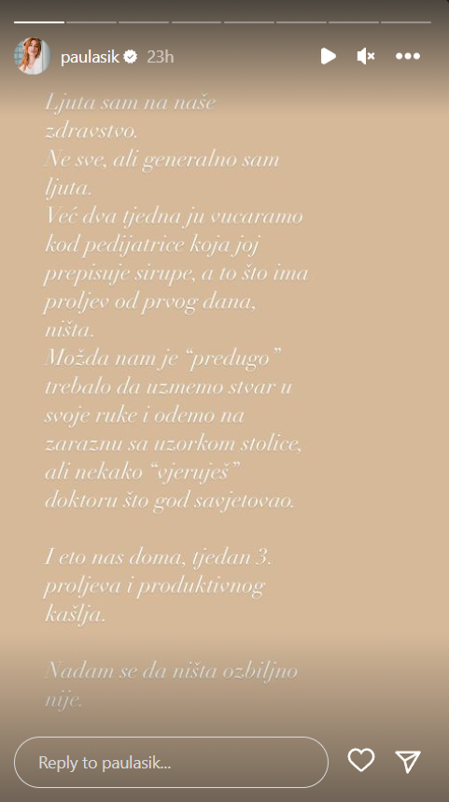 Paula Sikirić otkrila da joj je kći bolesna: 'Sada je na zaraznoj. Ljuta sam na naše zdravstvo...'