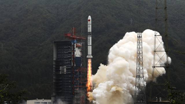 Long March-2C carrier rocket carrying Yaogan-30 satellites lifts off from the Xichang Satellite Launch Center, Sichuan