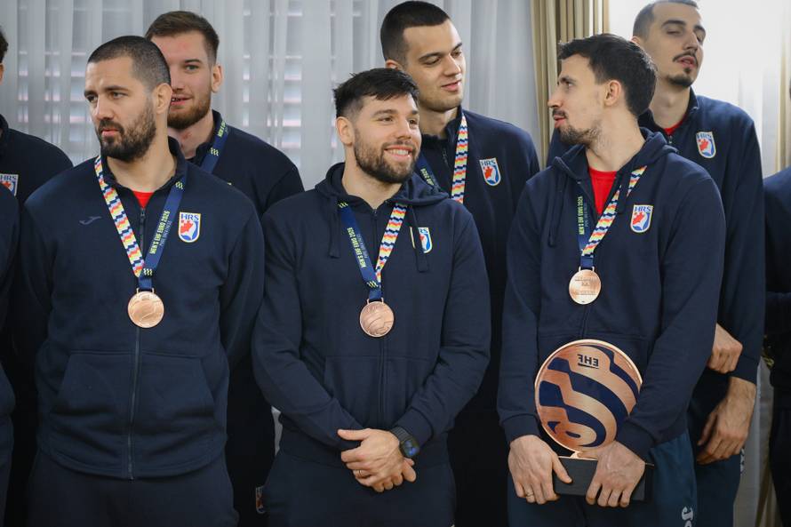 Zagreb: Prijem rukometaša u Banskim dvorima