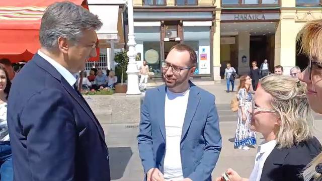 VIDEO Plenković i Tomašević susreli se na Trgu bana Jelačića: 'Htio sam se javit, ali ste utekli'