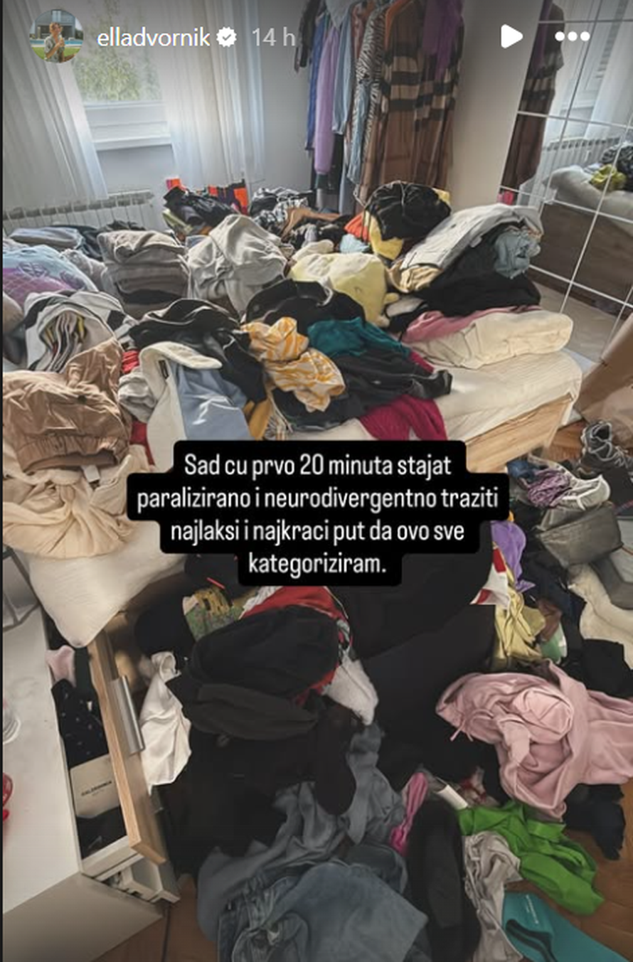 Ella Dvornik uhvatila se pospremanja, pokazala što se sve nalazi u njenom ormaru