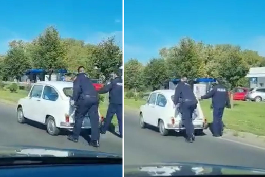 Vozi, Fićo! Dobri policajci na Slavonskoj aveniji pogurali bakicu do benzinske postaje