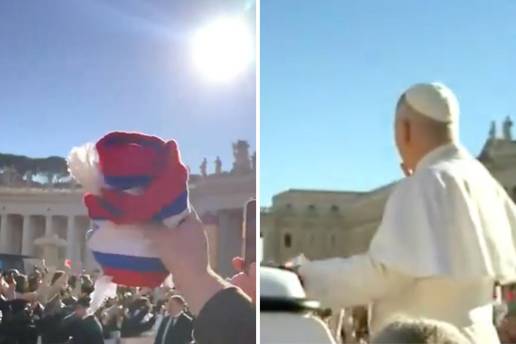 VIDEO Hodočasnik ubacio šal Hajduka u papamobil. Evo kako je papa Lav XIV. reagirao...