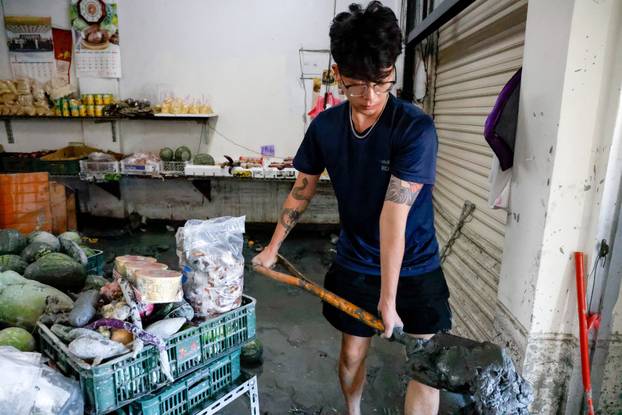 Aftermath of Super Typhoon Ragasa, in Hualien