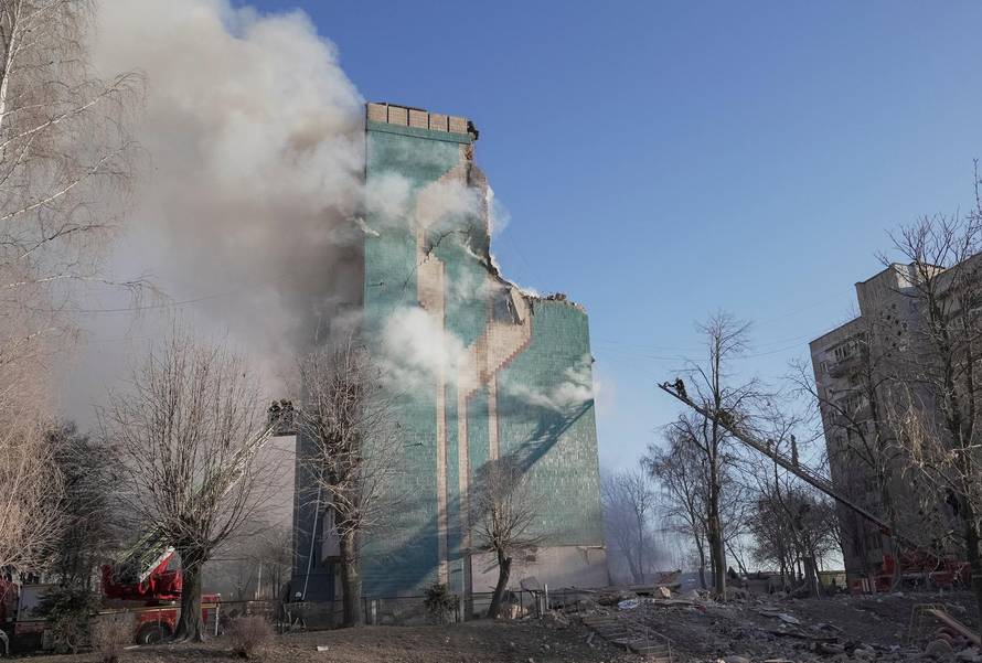 Aftermath of a Russian missile attack in Ternopil