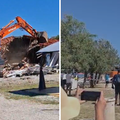 VIDEO Ljudi na pla&zcaron;i, bager ru&scaron;i lokal u Biogradu: 'Pa zar su sad morali to? Javio se i vlasnik