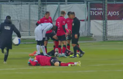VIDEO Svi su se uspaničili: Golman Varaždina nakon udarca nije mogao micati nogama!
