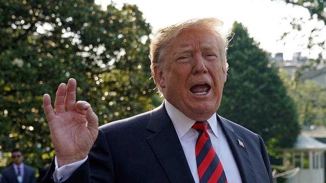 Trump departs  the White House in Washington