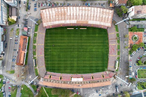 Pogled iz zraka na stadion Bilino Polje u Zenici