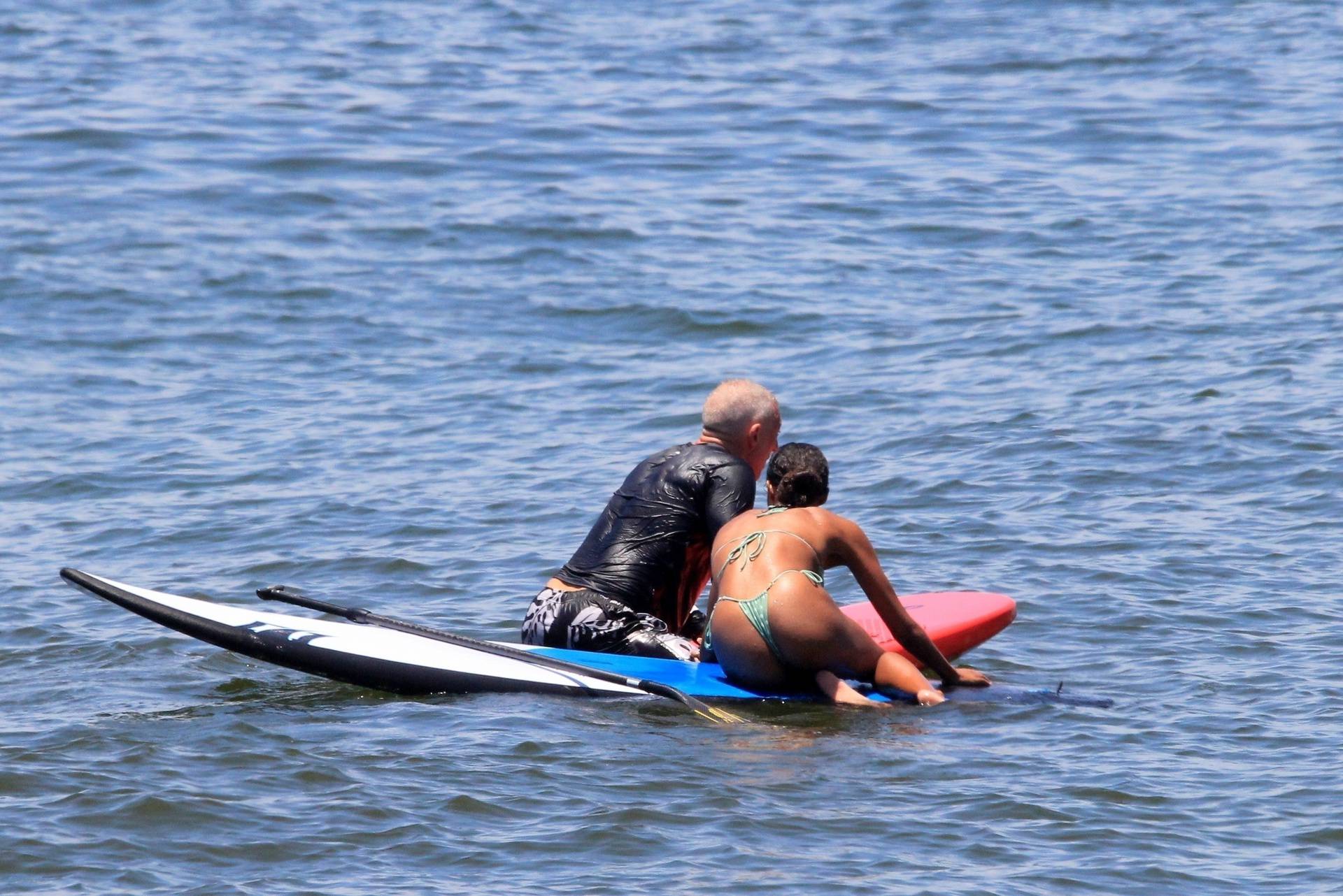 *EXCLUSIVE* Vincent Cassel and his wife Tina Kunakey were pictured having a fun day out on the beach