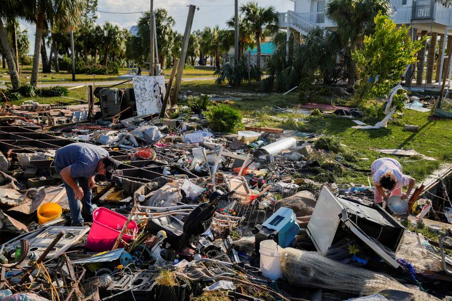Aftermath of Hurricane Idalia in Horseshoe Beach, Florida