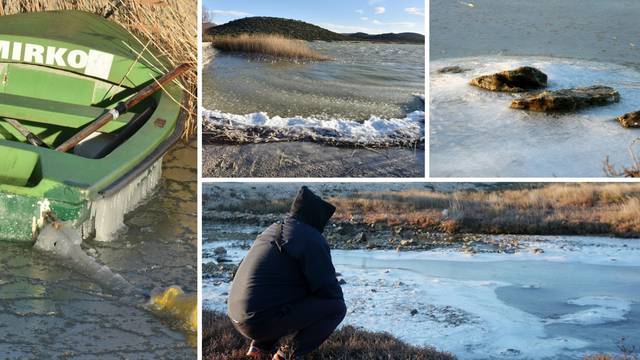 Bura i hladnoća zaledile more kod Tisnog, ali i Vransko jezero